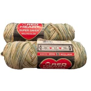 Lot Of 2 Yarn Skeins Variegated Colors New Aspen Print #0305 12 Oz Beige Neutral